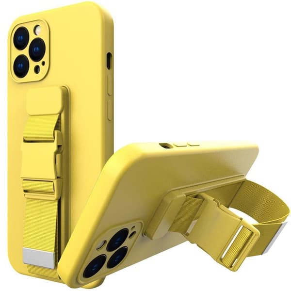 Rope case gel-deksel med lanyard kjede håndveske lanyard iPhone 12 Pro Max gul