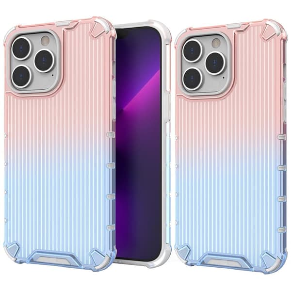 Ombre Protect-deksel til iPhone 13 Pro, rosa og blå