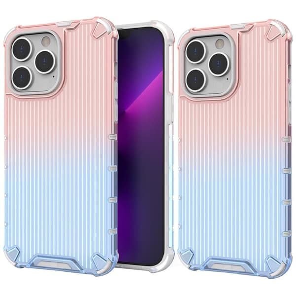 Ombre Protect-deksel til iPhone 14 Pro, rosa og blå