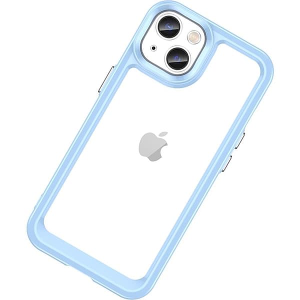 Outer Space Case iPhone 14-deksel, hardt deksel med gelramme, blå