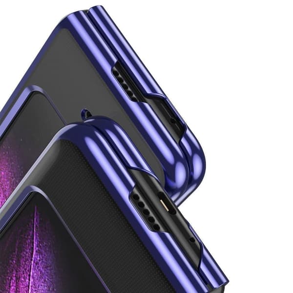 Plating Case hardt deksel med metallramme for Samsung Galaxy Fold blå