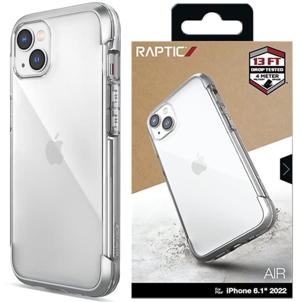 Raptic X-Doria Air Case iPhone 14-deksel, pansret deksel, sølv