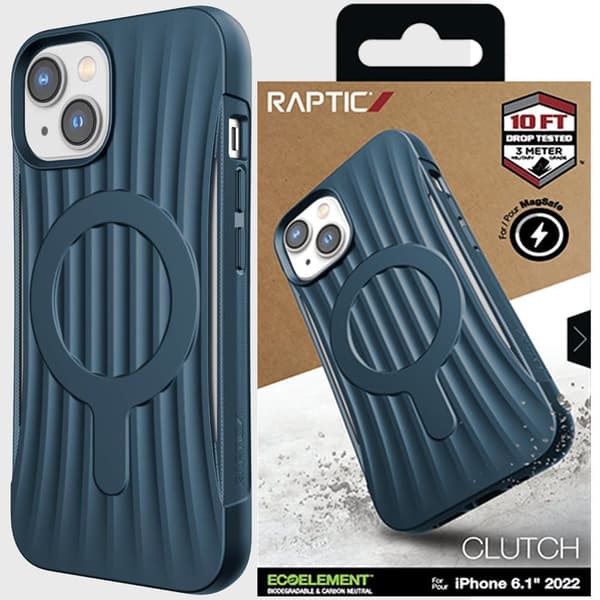 Raptic X-Doria Clutch Built Case for iPhone 14 Plus med MagSafe bakdeksel i blått