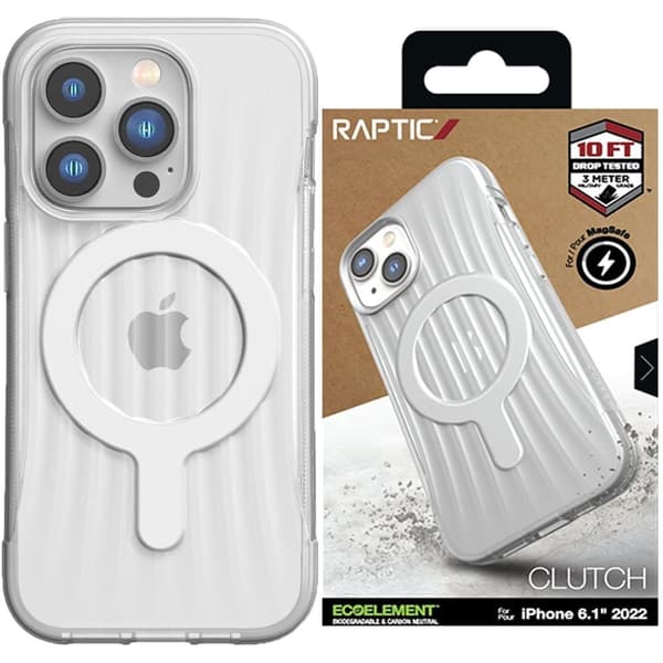 Raptic X-Doria Clutch Built Case for iPhone 14 Pro Max, gjennomsiktig MagSafe bakdeksel