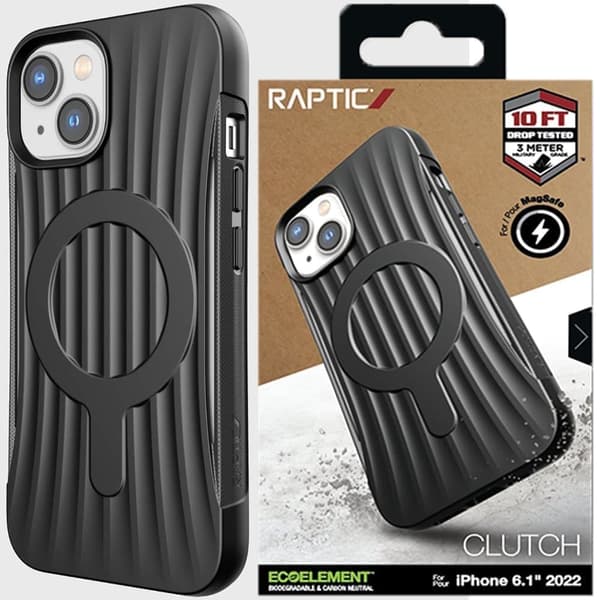Raptic X-Doria Clutch Built Case iPhone 14 Plus-deksel med MagSafe bakdeksel i svart