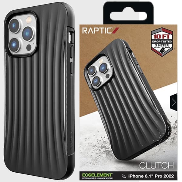 Raptic X-Doria Clutch Deksel iPhone 14 Pro deksel, bakdeksel, svart