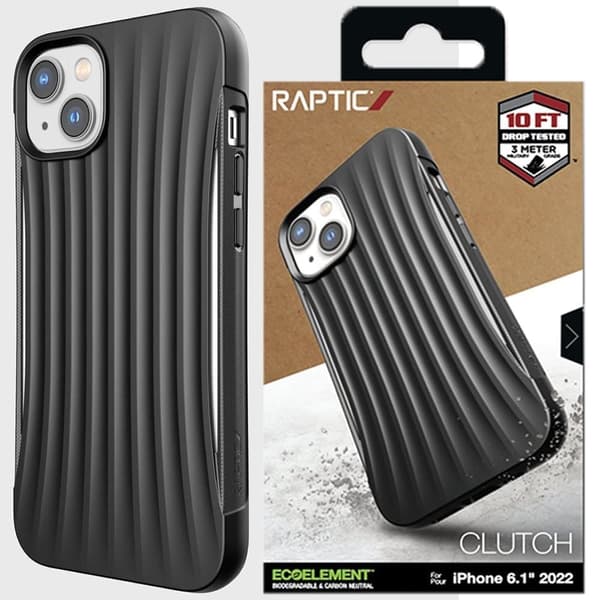 Raptic X-Doria Clutch-deksel til iPhone 14 Plus, bakdeksel, svart
