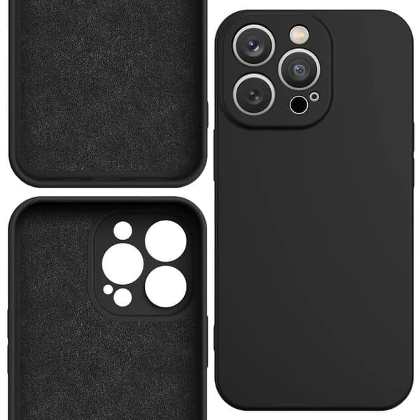 Silikondeksel iPhone 14-deksel, silikonskall, svart