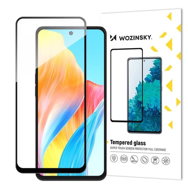 Slitesterk Wozinsky Full Lim Helskjerm Herdet glass med ramme for Oppo A98 5G - Svart
