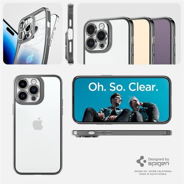 SPIGEN OPTIK CRYSTAL IPHONE 14 PRO MAX KROMGRÅ