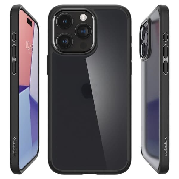 SPIGEN ULTRA HYBRID IPHONE 15 PRO FROST SVART