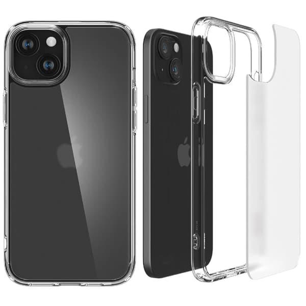 Spigen Ultra Hybrid deksel til iPhone 15 Plus - gjennomsiktig