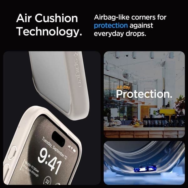 Spigen Ultra Hybrid-deksel til iPhone 15 Pro - naturlig titan