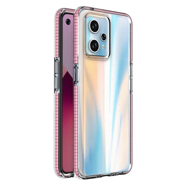 Springveske til Realme 9 Pro+ / Realme 9 silikondeksel med ramme, rosa