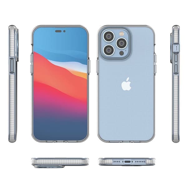 Spring Case iPhone 14 Pro Max silikondeksel med ramme, svart