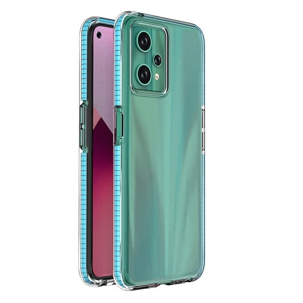 Spring Case Realme 9 Pro silikonetui med lyseblå ramme