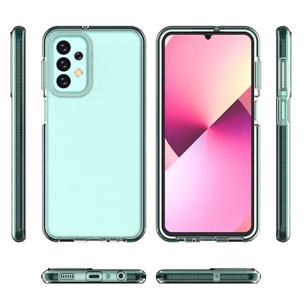 Springveske til Samsung Galaxy A23, silikonskall med ramme, lyseblå