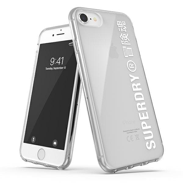SuperDry Snap iPhone 6/6s/7/8/SE 2020 / SE 2022 klart deksel hvit/hvit 41573