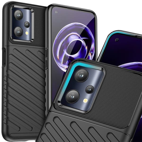 Thunder Case fleksibelt pansret deksel for Realme 9 Pro svart