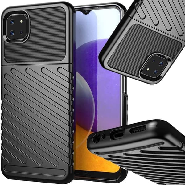 Thunder Case fleksibelt pansret deksel til Samsung Galaxy A22 5G svart
