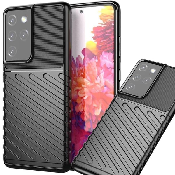 Thunder Case fleksibelt pansret deksel til Samsung Galaxy S22 Ultra svart