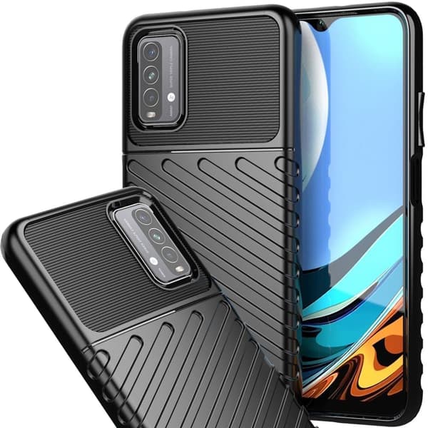 Thunder Case fleksibelt pansret beskyttelsesdeksel for Xiaomi Poco M3 / Xiaomi Redmi 9T svart