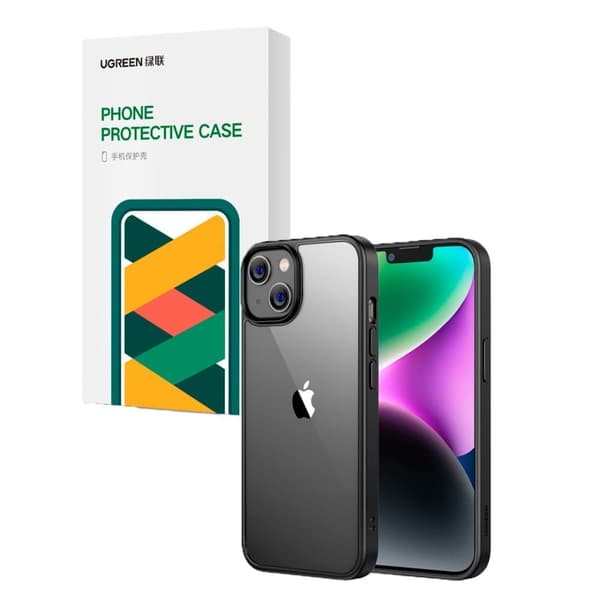 Ugrønt deksel med gelramme Klassisk klart forbedret beskyttelsesdeksel for iPhone 14 Plus svart (LP622)