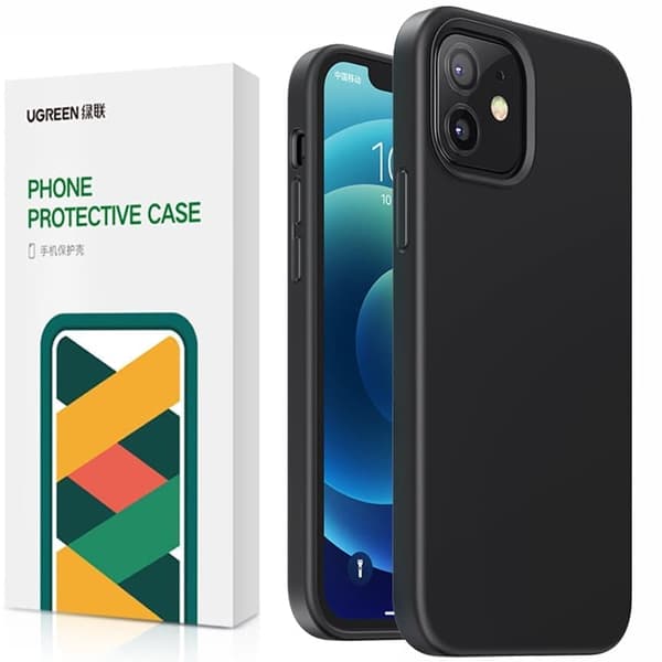 Ugrønt beskyttende silikondeksel, gummi fleksibelt silikondeksel, iPhone 12 mini svart