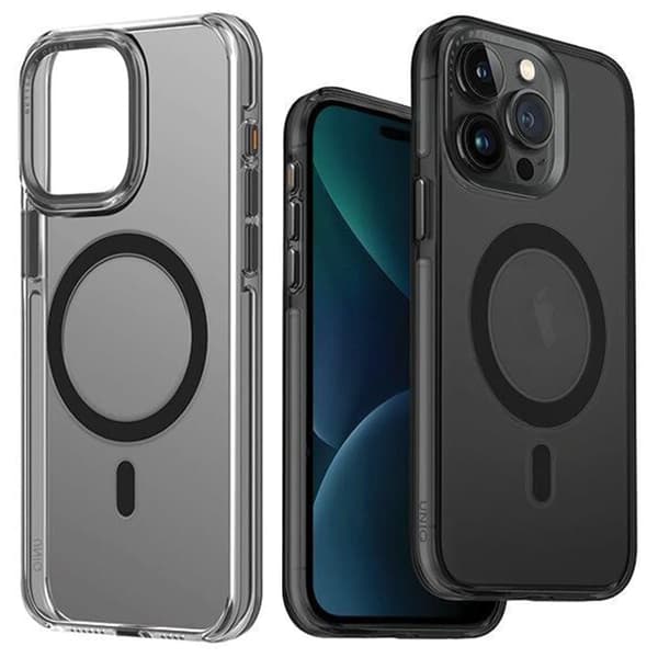 UNIQ Calio iPhone 15 Pro Max 6.7 deksel Magclick Lader grå/røykgrå