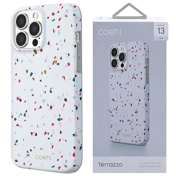UNIQ Coehl Terrazzo beskyttelsesdeksel iPhone 13 Pro / 13 6.1 hvit/naturhvit