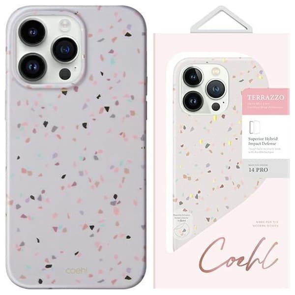 UNIQ Coehl Terrazzo iPhone 14 Pro 6.1 deksel sand/sandstein