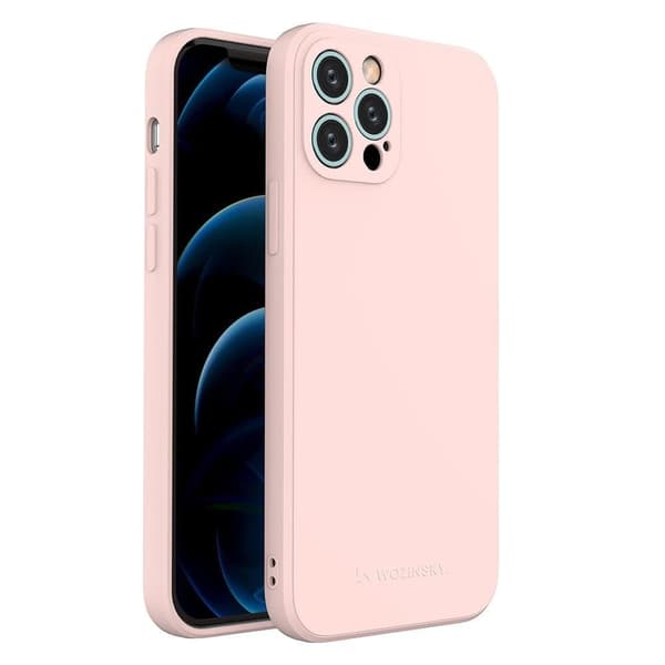 Wozinsky Color Case silikon fleksibelt, slitesterkt deksel til iPhone 12 Pro rosa