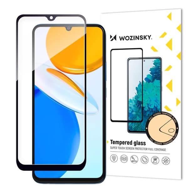 Wozinsky Full Glue herdet glass Honor X7 fullskjerm med svart ramme