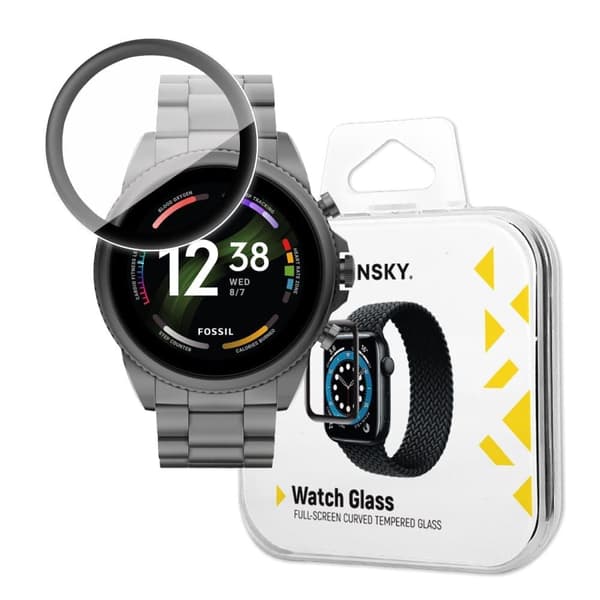 Wozinsky Full Glue Tempered Glass Herdet glass for Fossil Gen 6 9H fullskjerm med svart ramme