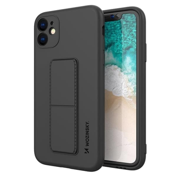 Wozinsky Kickstand Case silikondeksel med stativ for iPhone 11 Pro Max svart