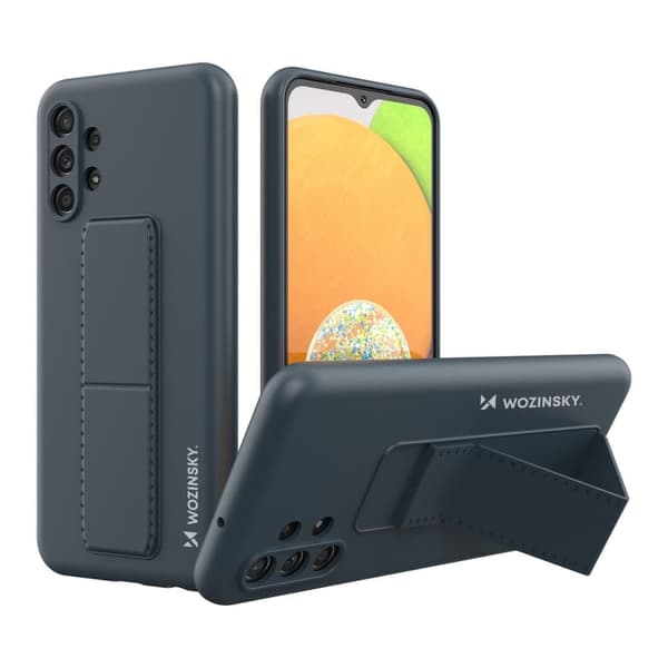 Wozinsky Kickstand Case silikondeksel med stativ for Samsung Galaxy A23 marineblå