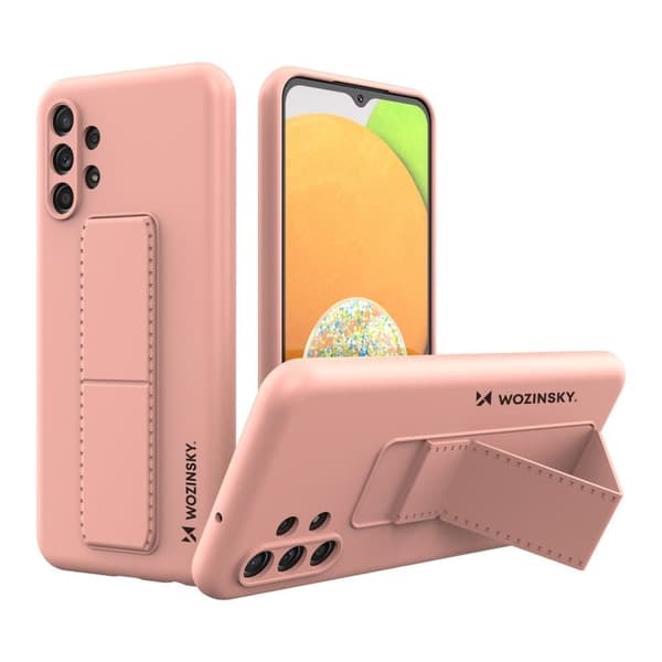 Wozinsky Kickstand Case silikondeksel med stativ for Samsung Galaxy A23 rosa