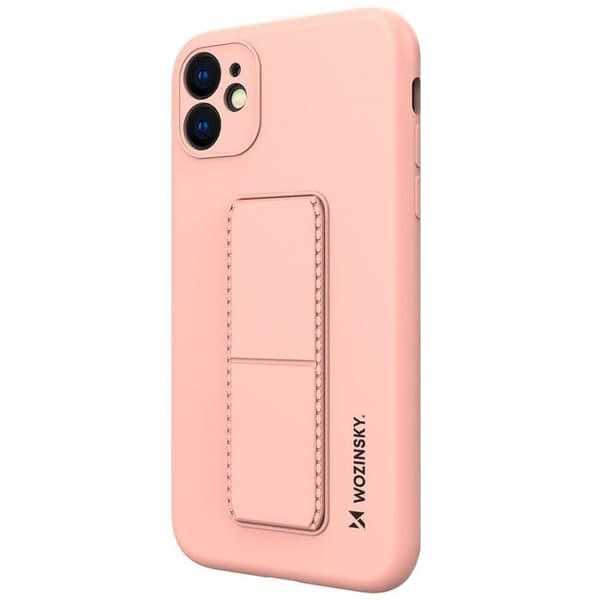Wozinsky Kickstand Case Silikondeksel med støttedeksel Samsung Galaxy A22 4G Rosa