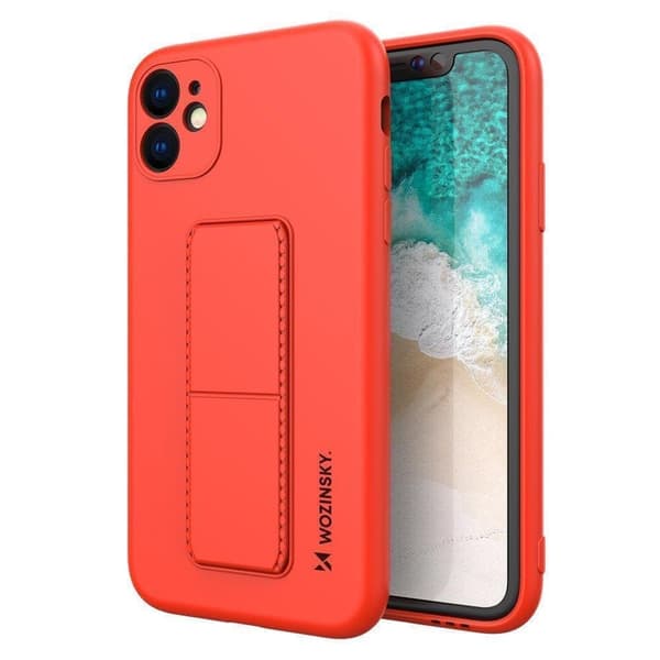 Wozinsky Kickstand Case Silikondeksel med stativ til Samsung Galaxy A32 4G Rød
