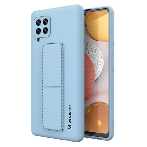 Wozinsky Kickstand Case Silikondeksel med støttedeksel til Samsung Galaxy A42 5G Lyseblå
