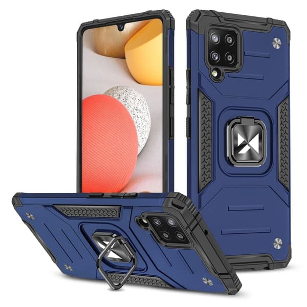 Wozinsky Ring Armor Armored Hybrid Deksel + Magnetisk Holder Samsung Galaxy A42 5G Blå