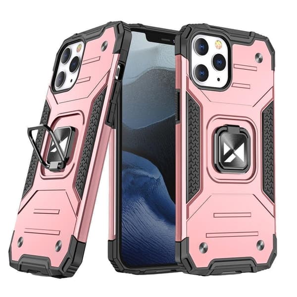 Wozinsky Ring Armor pansret hybriddeksel + magnetisk holder iPhone 13 rosa
