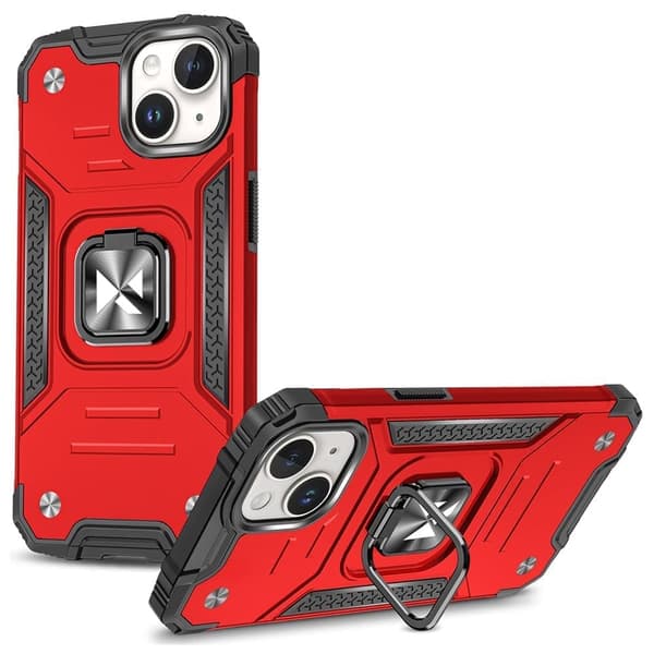 Wozinsky Ring Armor Armored Case med fingergrep til iPhone 15 Plus - Rød