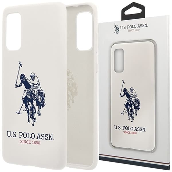 Saken med USA Polo Assn. Silikonkolleksjon til Samsung Galaxy S20 - hvit