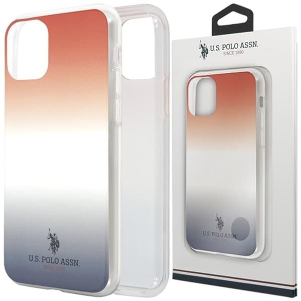 Saken med USA Polo Assn. Gradient Pattern Collection for iPhone 11 Pro - rød og blå