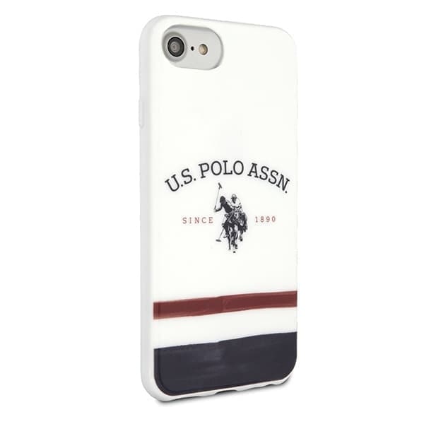 US Polo USHCI8PCSTRB iPhone 7/8/SE 2020 / SE 2022 hvit/hvit Tricolor Pattern Collection