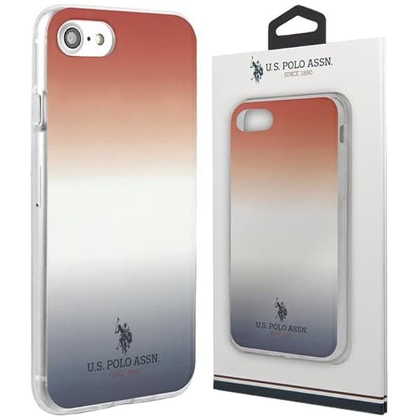 Saken med USA Polo Assn. Gradient Pattern Collection iPhone 7 / 8 / SE 2020 / SE 2022 - rød og blå