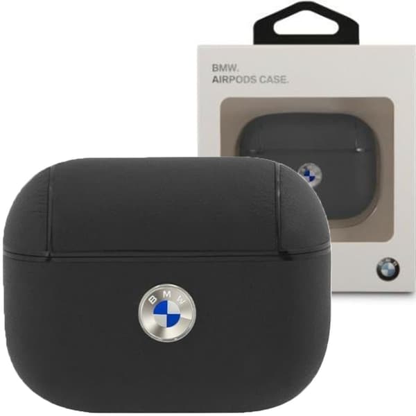 BMW BMAPSSLBK AirPods Pro deksel svart/svart ekte skinn sølv logo
