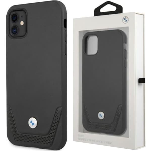 BMW BMHCN61RSWPK iPhone 11 6.1 / Xr-deksel svart/svart hardt deksel Perforert skinn