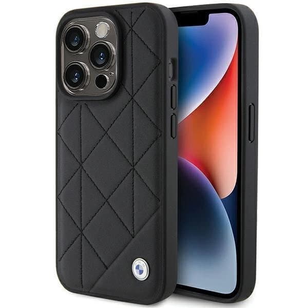 BMW lærveske til iPhone 15 Pro Max - svart